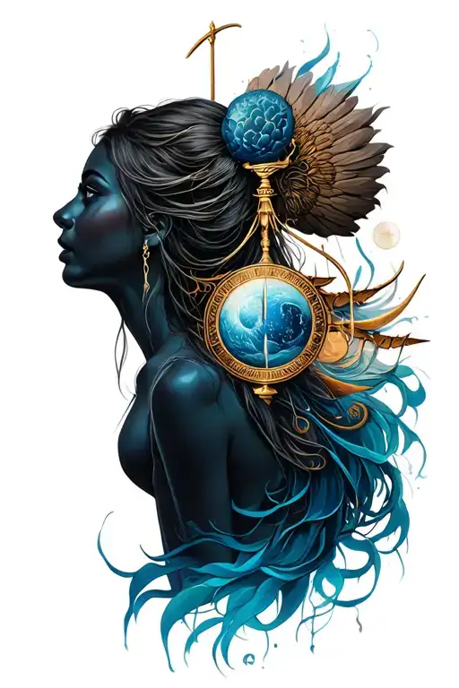 2 Woman A Sagittarius And A Scale Balance