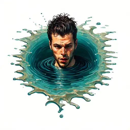A Man Sinking In To An Illusion Hole