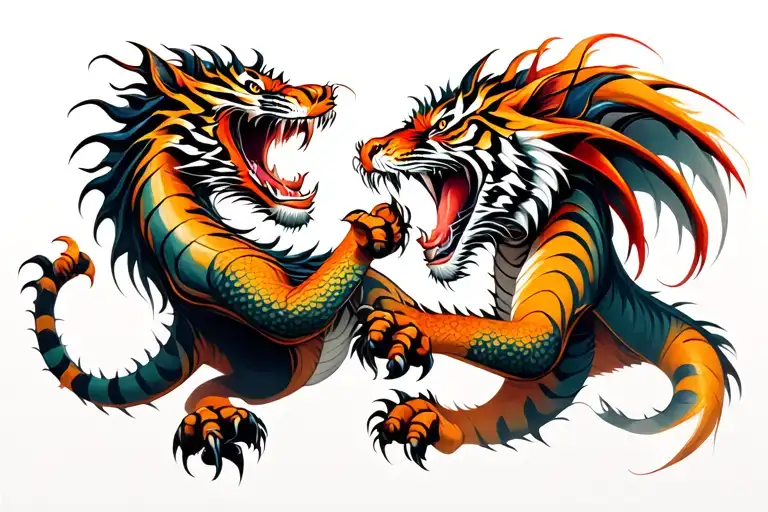 Dragon And Tiger Fighting