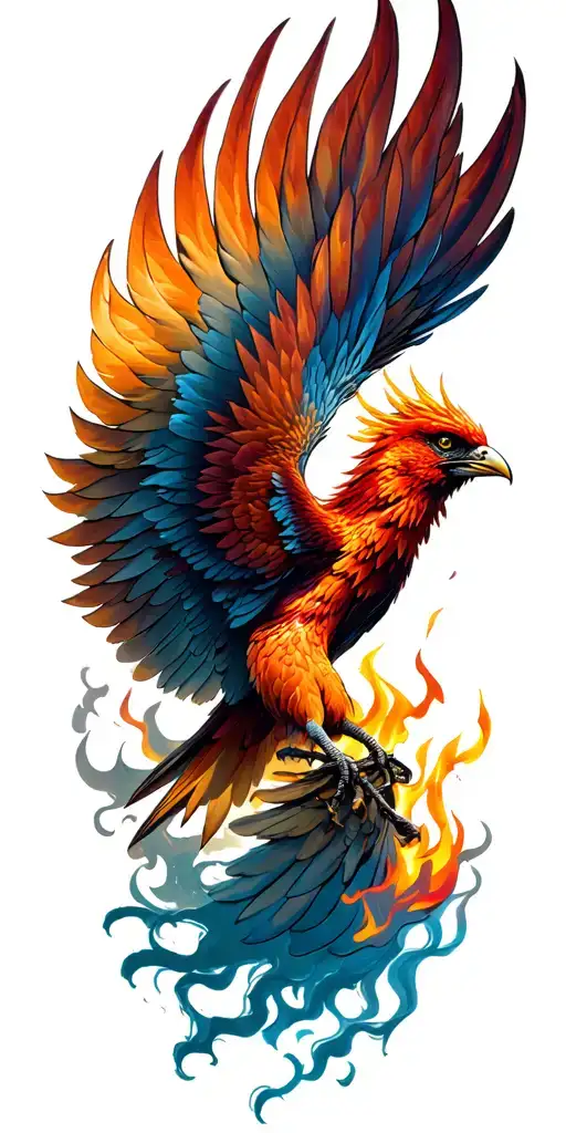 Phenix Bird Rising From The Ashes
