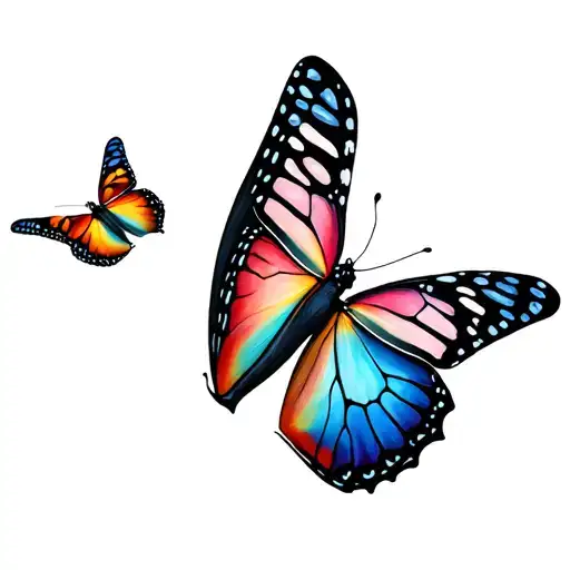 3 Butterfly Flying