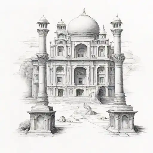 Petra Lost City Beside Taj Mahal