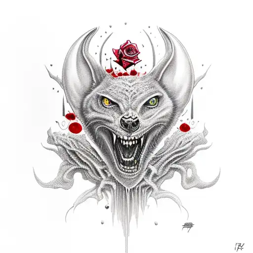 Vampire Eyes With Blood And Rose