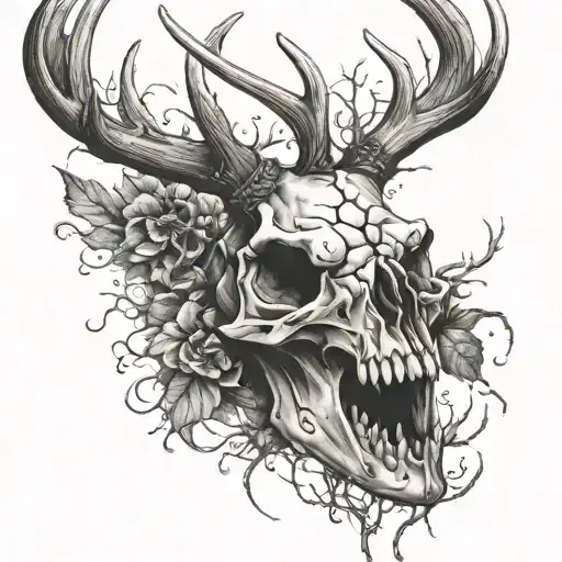 Deer Skull With Antlers