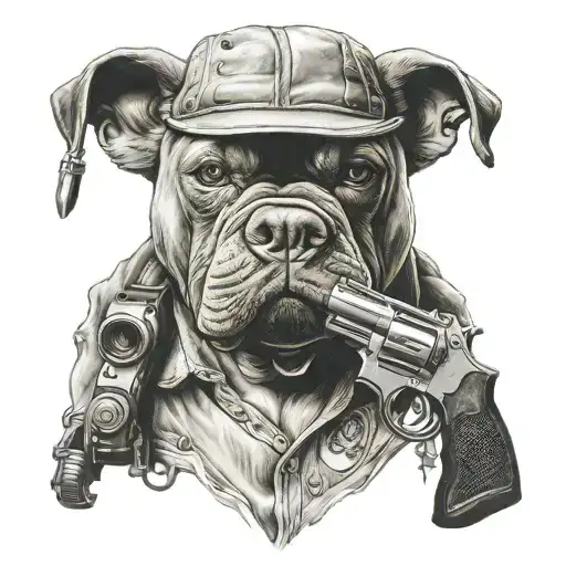 Gun Pibull Gangster Mask