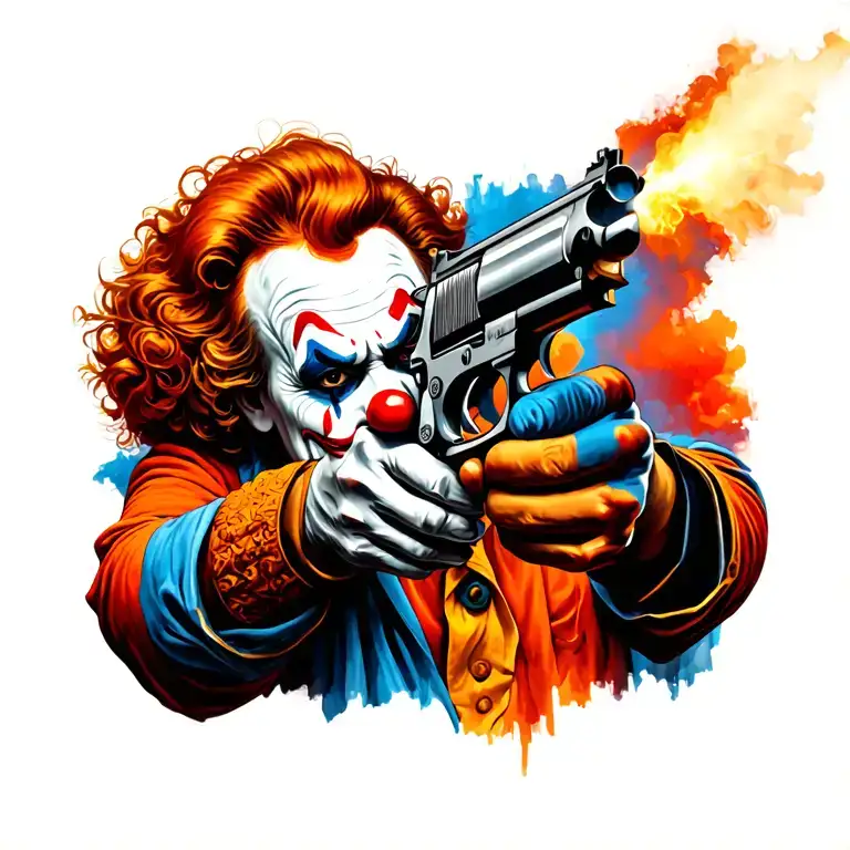 Clown With Gun Shooting