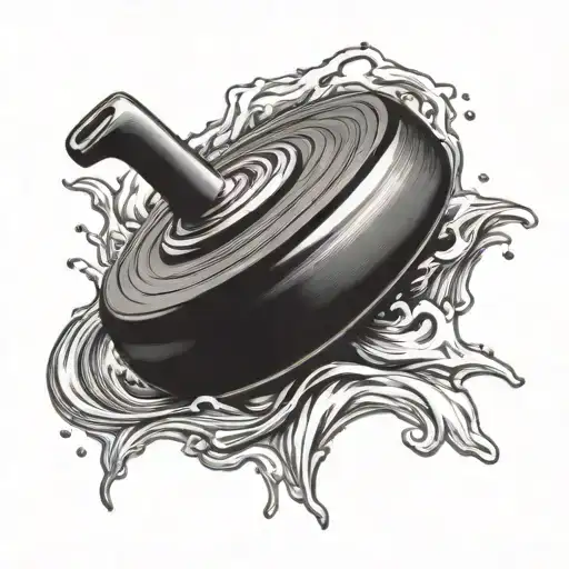 Curling Stone And Brush