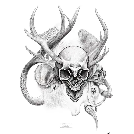 Goddess Of Hunting With Antler Skull