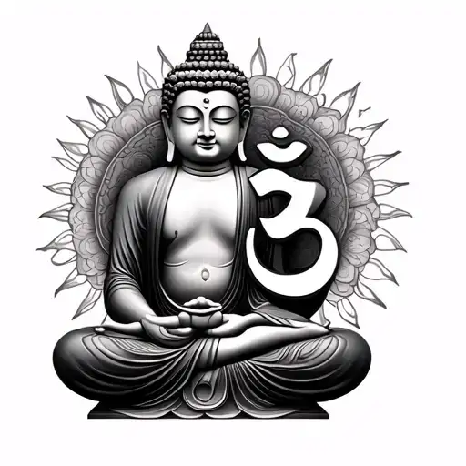 Buddha With Om Symbol