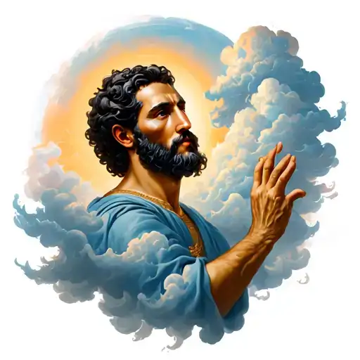 God's Hand And Man With Clouds