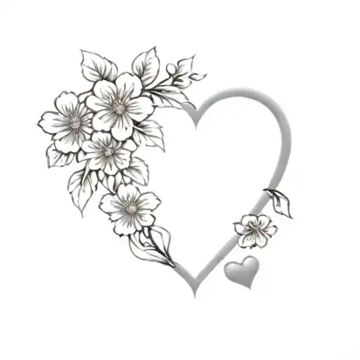 A Heart With Flowers And Paw Prints