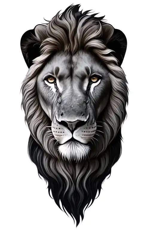 Grey Lion Head