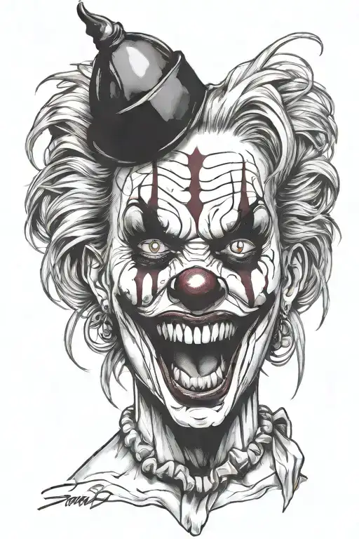 Evil Clown Girl Face