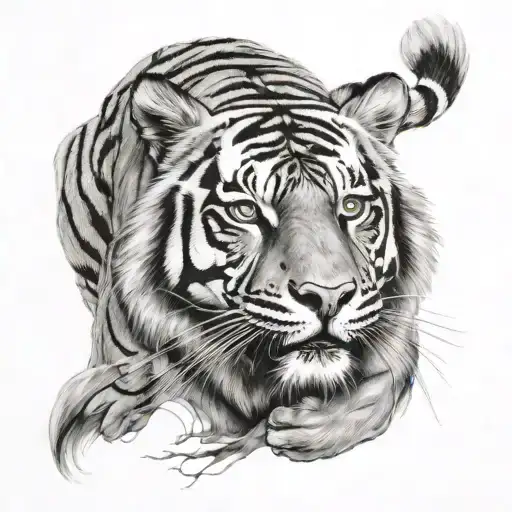 Pectoral Tiger Inspired Tatoo