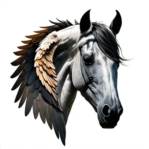 Dominate Wings And Only The Horse's Back And Head