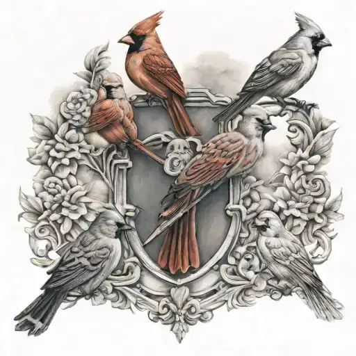 5 Cardinals Waiting At Heavens Gates Across Chest