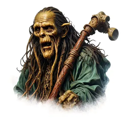 Davy Jones Posideon Statue Standing