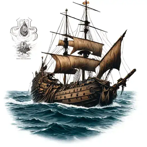 Davy Jones Sinking Pirate Ship