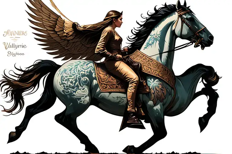 Valkyrie Riding Horse Back