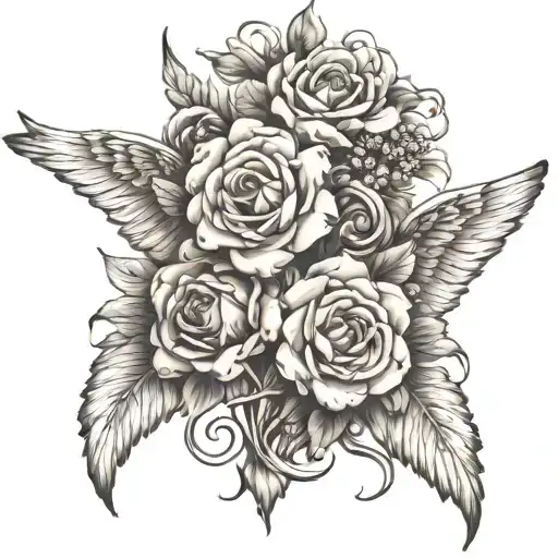 Angel Flowers Intertwined