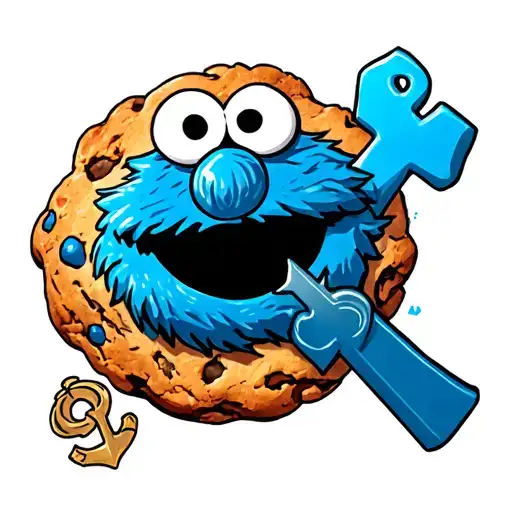 Cookie Monster Tattoo With A Anchor Cross