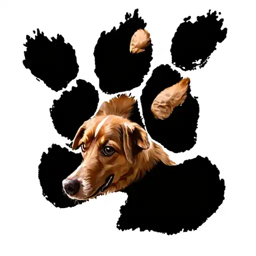 3772 On A Dog Paw Print Walking Across Like