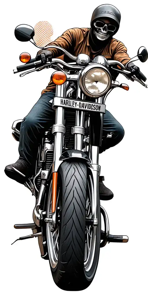 Powerlines And Harley Davidson Motorcycle