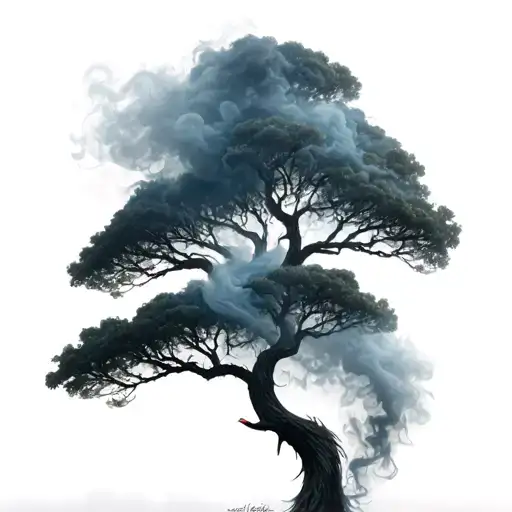 Dark Tree With Smoke Craneos