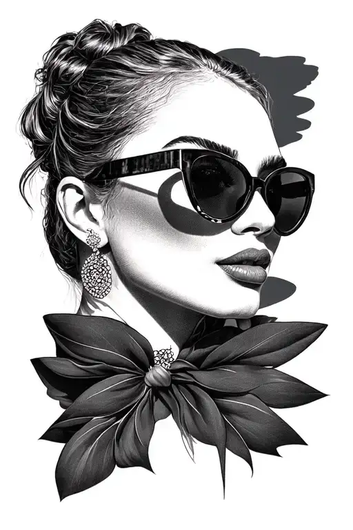 Lady Head Full Body Wearing Sunglasses