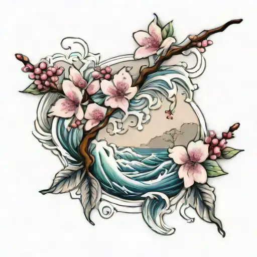 Waves Cherry Blossoms
