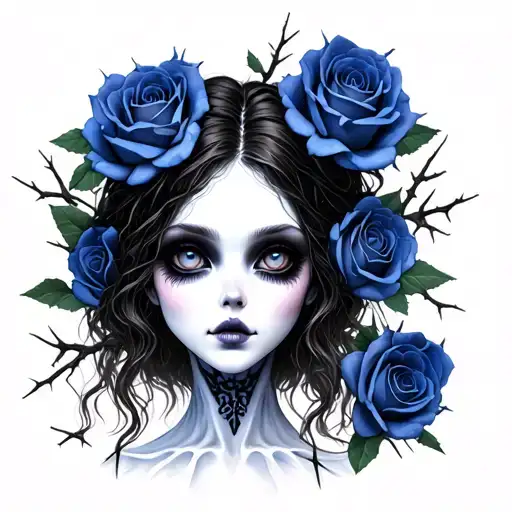 Emily The Corpse Bride With Roses With Thorns