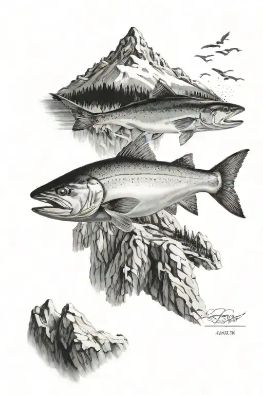 Salmon On Mountain Peak