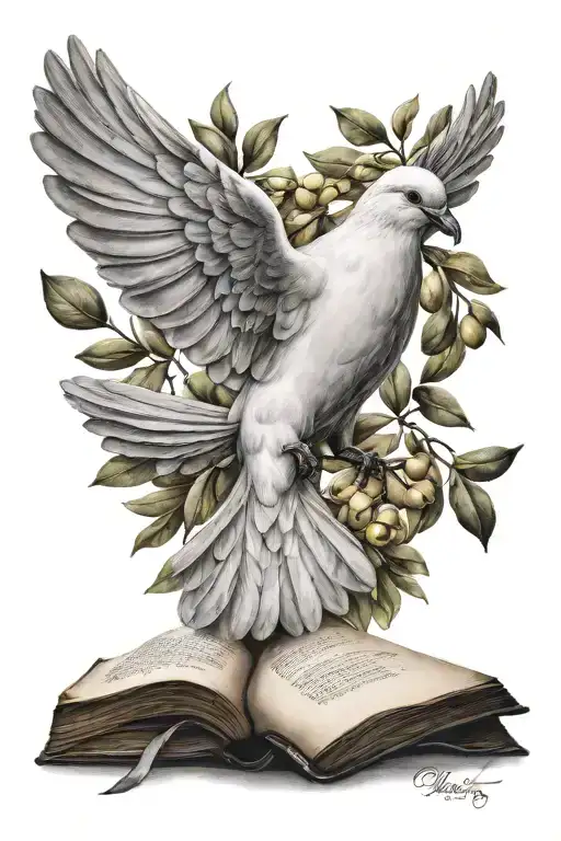 Dove With Olive Branch With Bible Verse