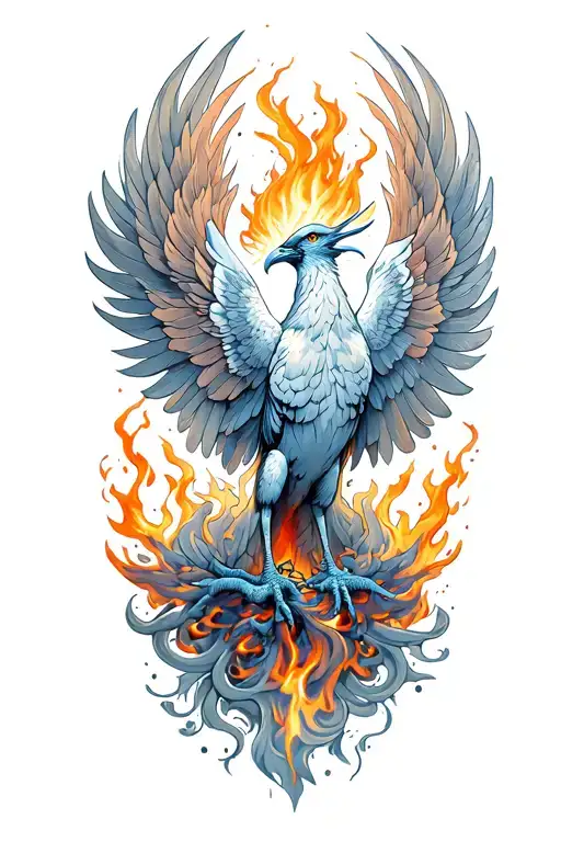 Phoenix Rising From The Ashes Symbolizing Recovery From Brain Tumor