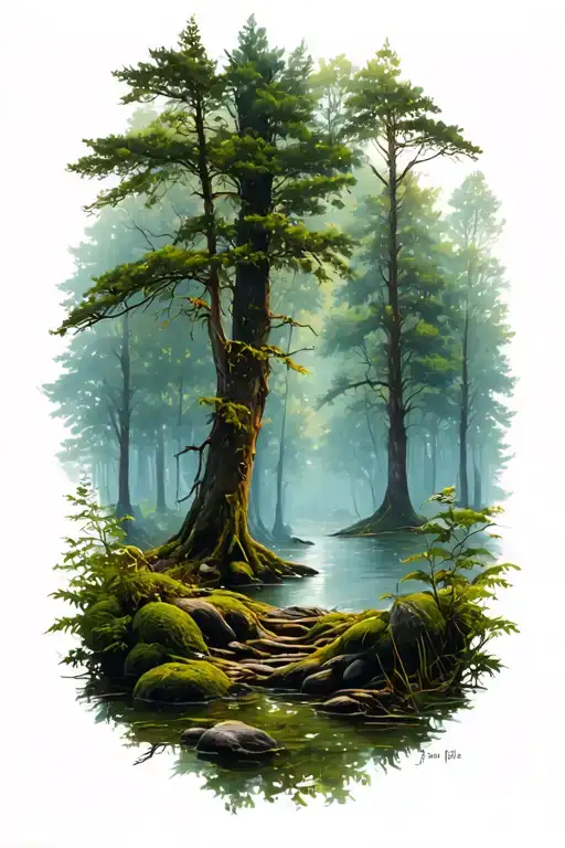 Delicate Dainty Forest Landscape