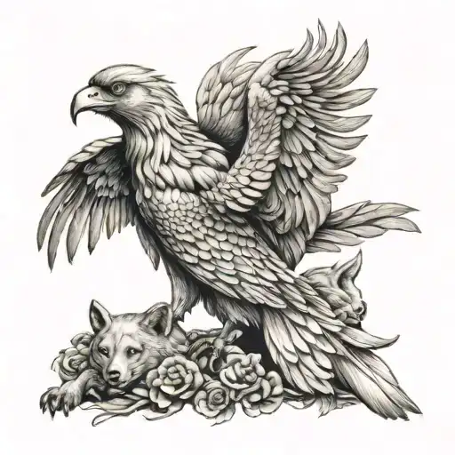 Phoenix And 3-Headed Dog