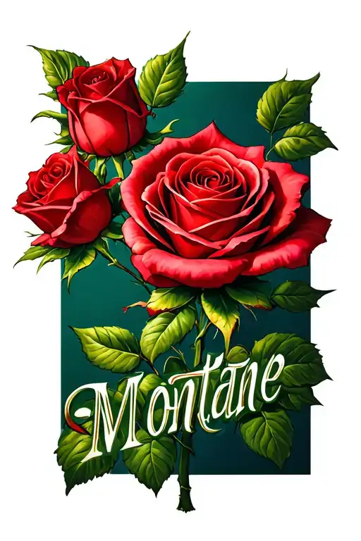 Red Flowers Green Stem Rose Spelling Montae