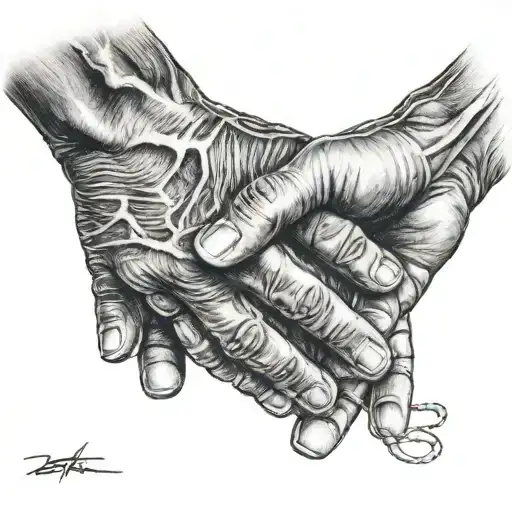 Father And Son Holding Hands