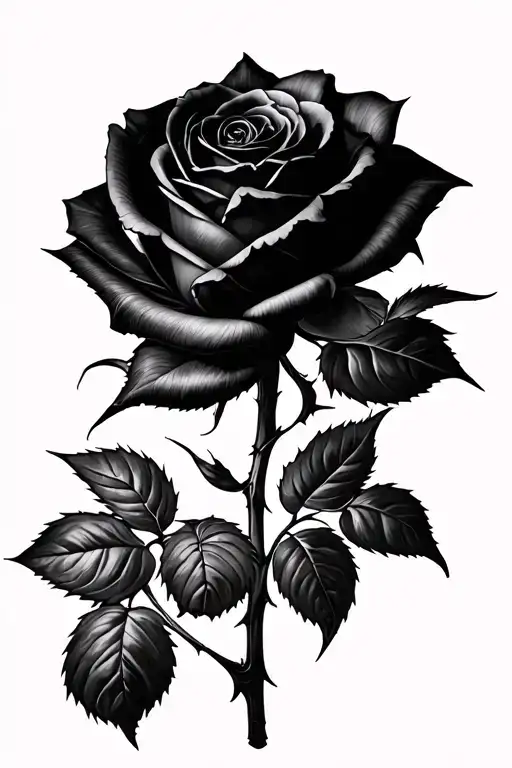 Black Rose With Thorns Turning To Daggers