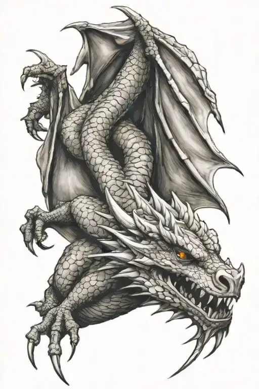 Medival Dragon Realistic Portrait