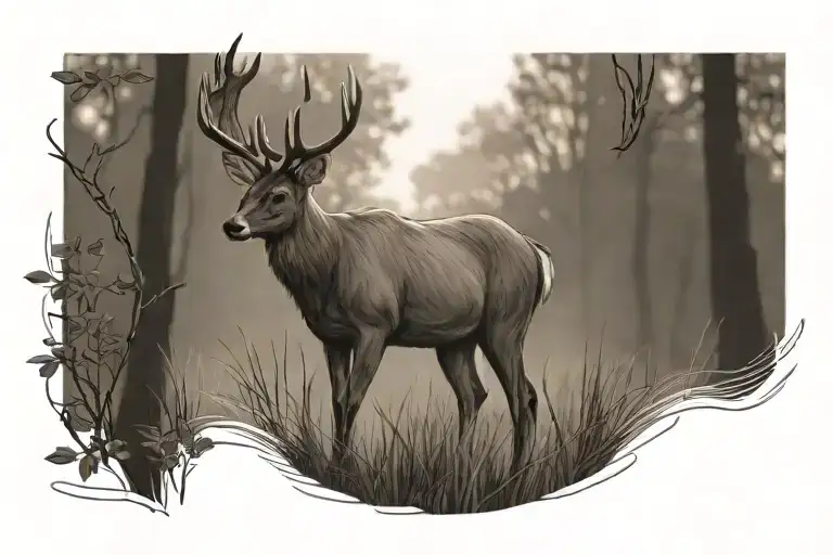 Deer Simple Line Drawing