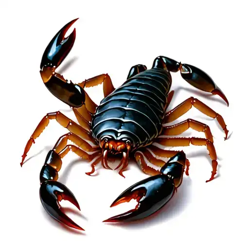 Black Scorpion With Gout Of Poison At The Tip Of The Sting