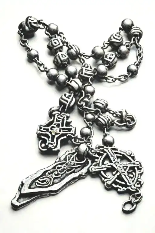 Rosary Wrapped Around Ankle