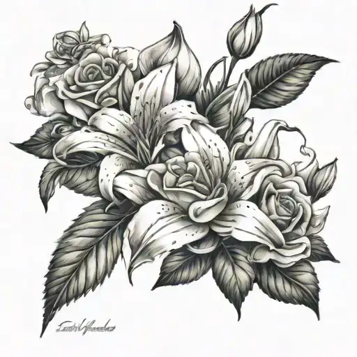 Roses With Lilies