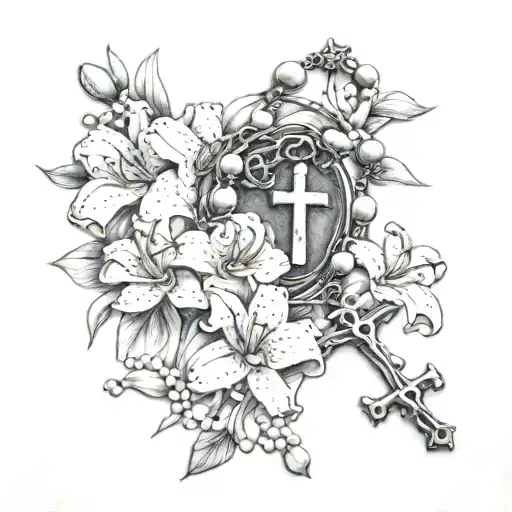 Rosary With Lilies