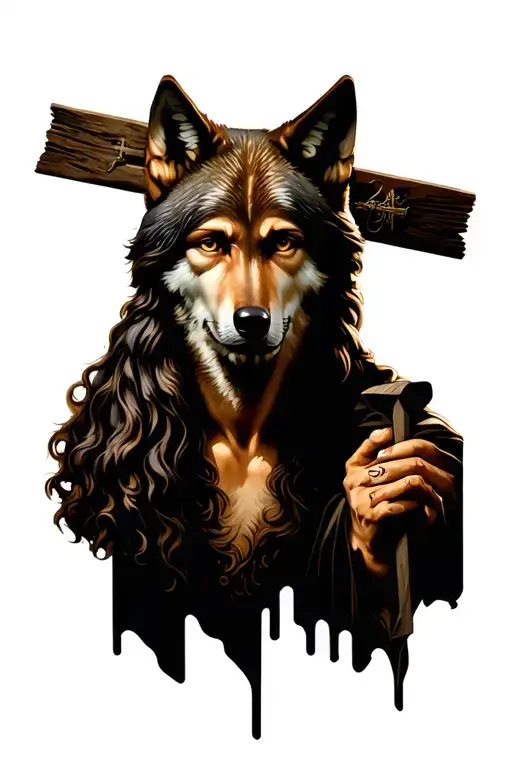 A Wolf And Jesus Christ