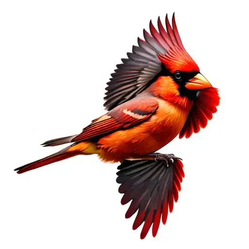 Female Cardinal Bird Flying
