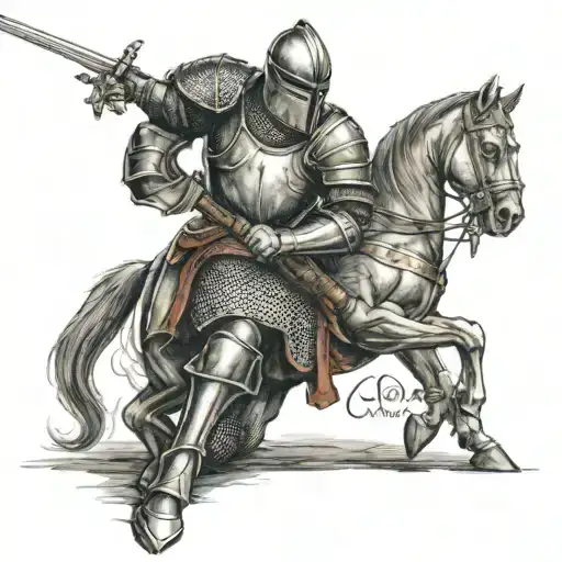 Medieval Knight Kneeling