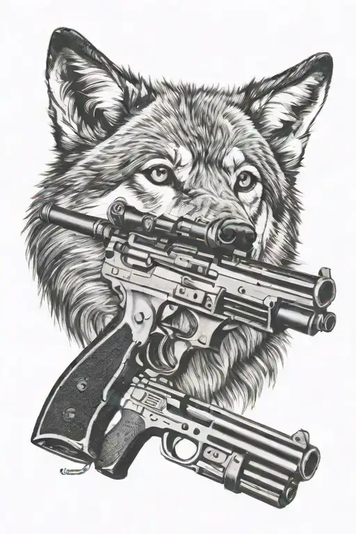 Pretty Wolf And Gun