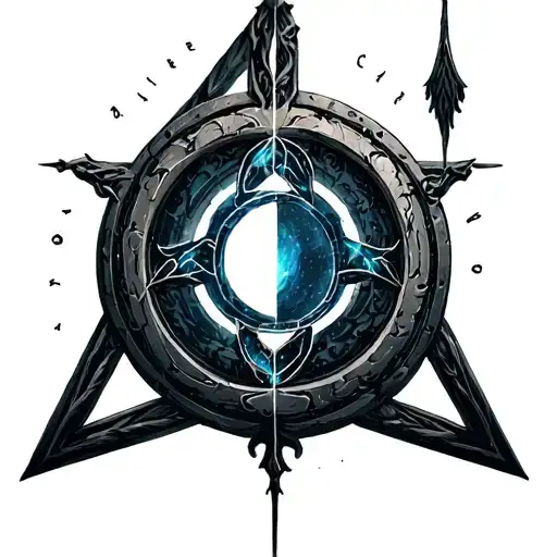 Arc Reactor Mixed Deathly Hallows Symbol